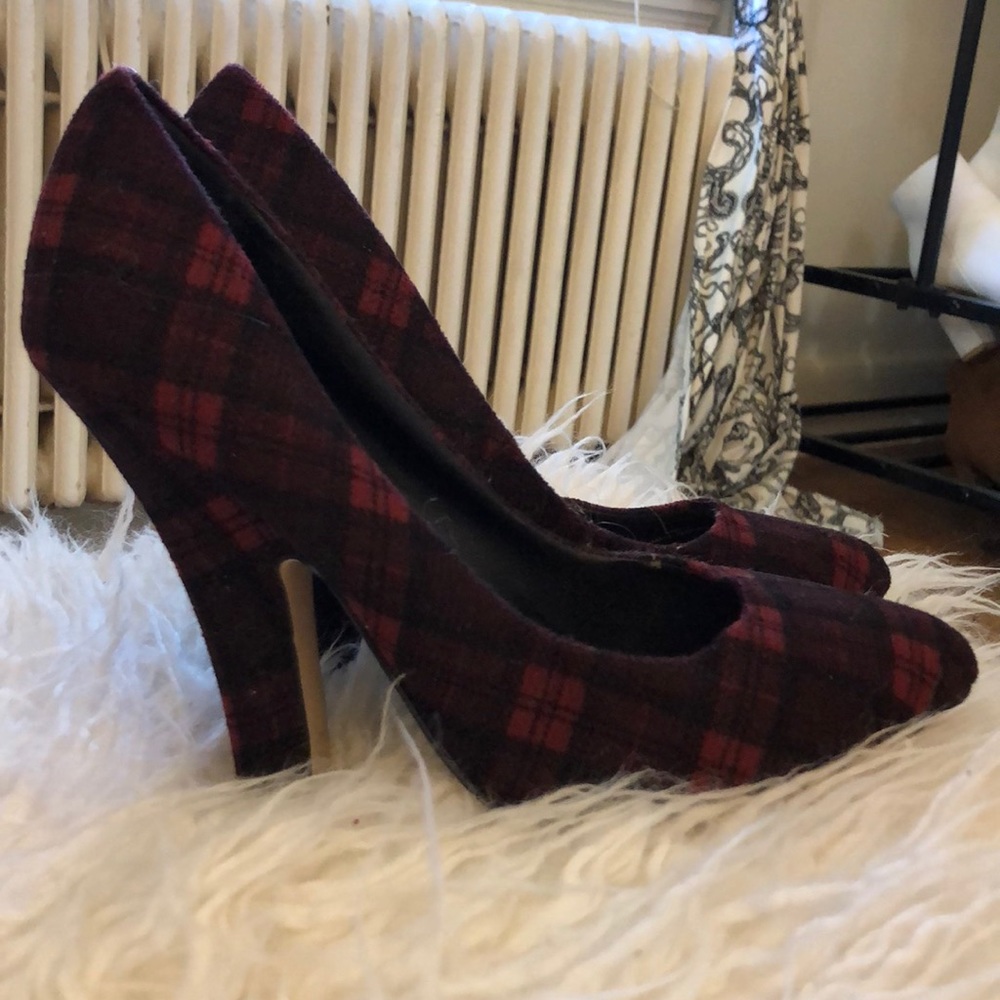 ASOS plaid block shoes